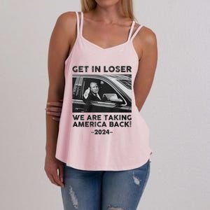 Get In Loser We Are Talking America Back Trump 2024 Gift Women's Strappy Tank