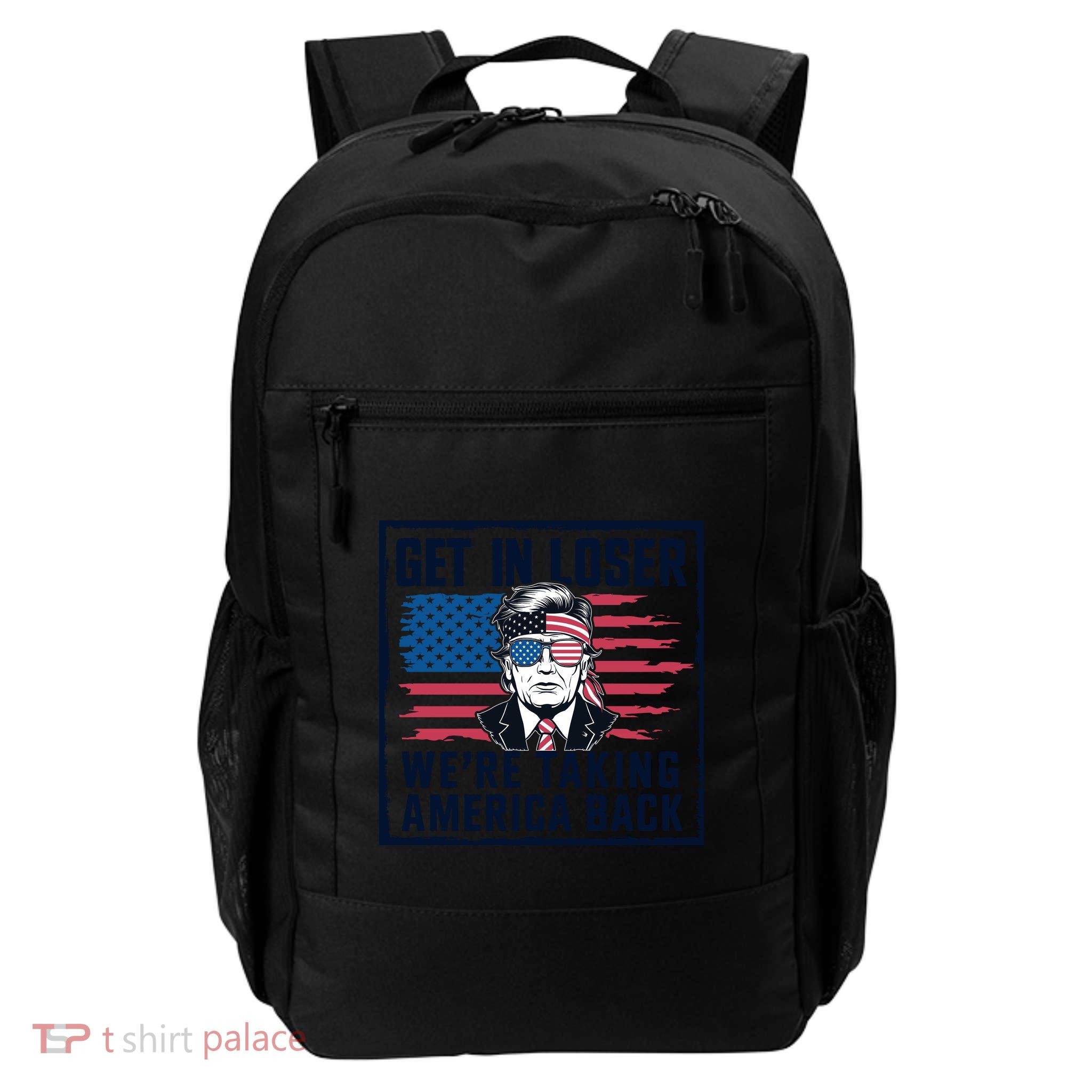 Get In Loser Patriotic Motif Daily Commute Backpack