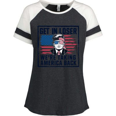 Get In Loser Patriotic Motif Enza Ladies Jersey Colorblock Tee