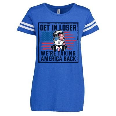 Get In Loser Patriotic Motif Enza Ladies Jersey Football T-Shirt