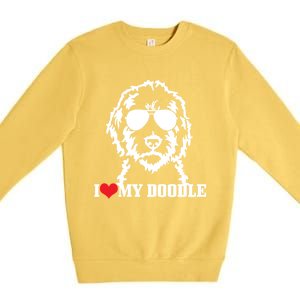 Goldendoodle I Love My Doodle Mom Labradoodle Dog Funny Gift Cool Gift Premium Crewneck Sweatshirt