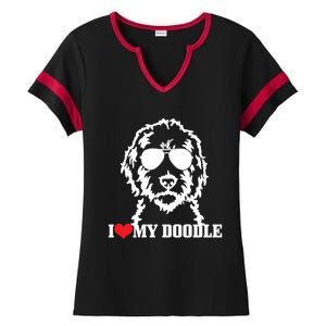 Goldendoodle I Love My Doodle Mom Labradoodle Dog Funny Gift Cool Gift Ladies Halftime Notch Neck Tee