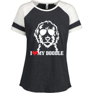 Goldendoodle I Love My Doodle Mom Labradoodle Dog Funny Gift Cool Gift Enza Ladies Jersey Colorblock Tee