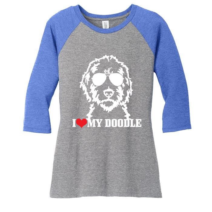 Goldendoodle I Love My Doodle Mom Labradoodle Dog Funny Gift Cool Gift Women's Tri-Blend 3/4-Sleeve Raglan Shirt