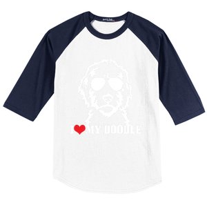 Goldendoodle I Love My Doodle Mom Labradoodle Dog Funny Gift Cool Gift Baseball Sleeve Shirt