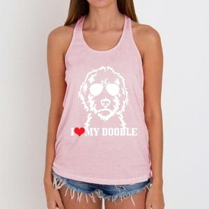 Goldendoodle I Love My Doodle Mom Labradoodle Dog Funny Gift Cool Gift Women's Knotted Racerback Tank