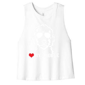 Goldendoodle I Love My Doodle Mom Labradoodle Dog Funny Gift Cool Gift Women's Racerback Cropped Tank