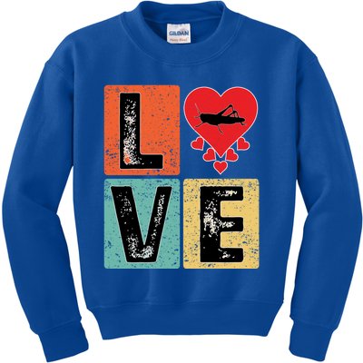 Grasshopper Insects Lover Valentine's Day Grasshopper Gift Kids Sweatshirt