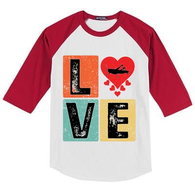 Grasshopper Insects Lover Valentine's Day Grasshopper Gift Kids Colorblock Raglan Jersey