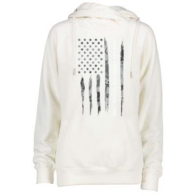 Guns: I Love One And Several Guns Cute Gift American Flag Great Gift Womens Funnel Neck Pullover Hood