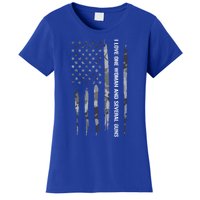 Guns: I Love One And Several Guns Cute Gift American Flag Great Gift Women's T-Shirt