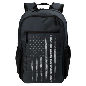 Guns: I Love One And Several Guns Cute Gift American Flag Great Gift Daily Commute Backpack