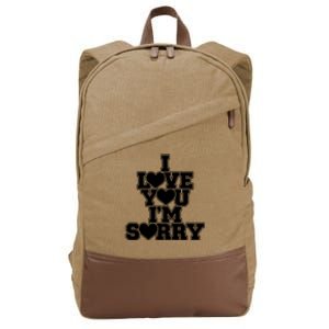 Gracie I Love You IM Sorry Cotton Canvas Backpack