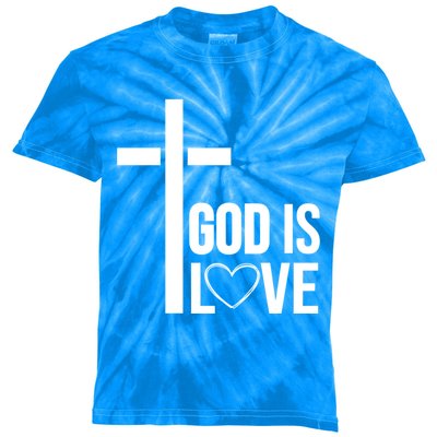 God Is Love Christian Religious Gift Kids Tie-Dye T-Shirt