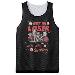 Get In Loser Were Going Slashing Horror Halloween Mesh Reversible Basketball Jersey Tank