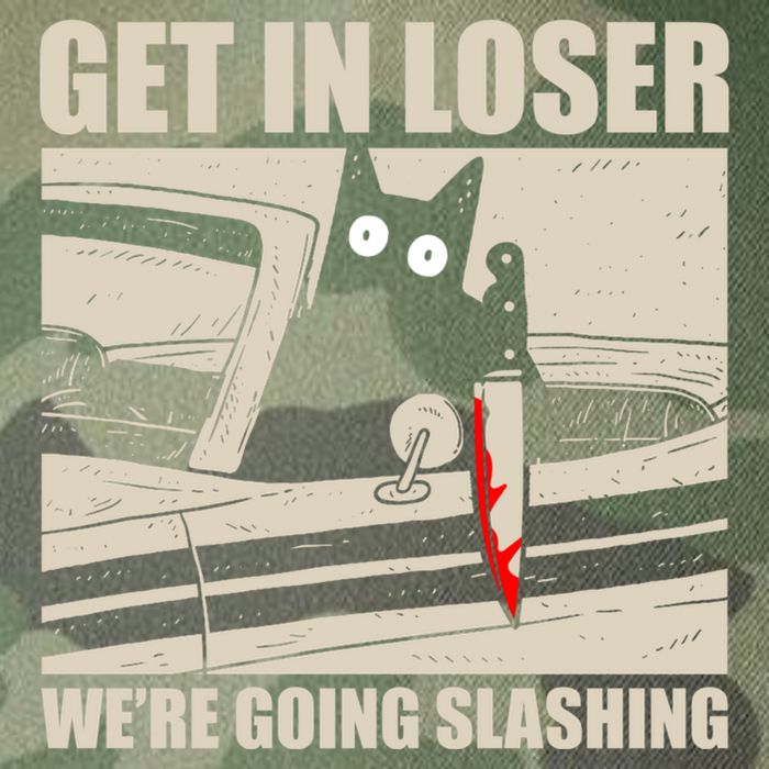 Get In Loser WeRe Going Slashing Cat Murderous Legacy Tie Dye Trucker Hat