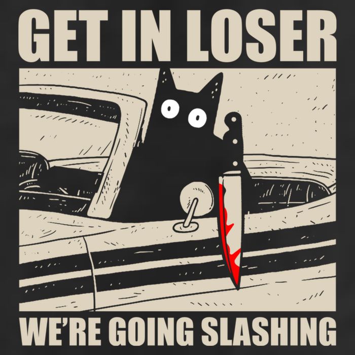 Get In Loser WeRe Going Slashing Cat Murderous 15oz Campfire Ceramic Mug