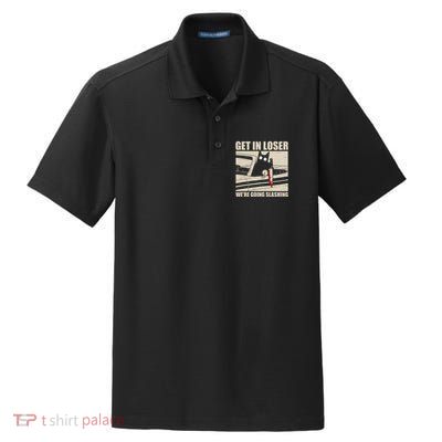 Get In Loser WeRe Going Slashing Cat Murderous Dry Zone Grid Polo