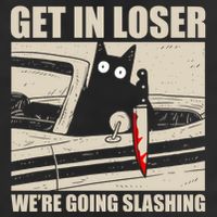Get In Loser WeRe Going Slashing Cat Murderous 12oz Stainless Steel Coffee Mug