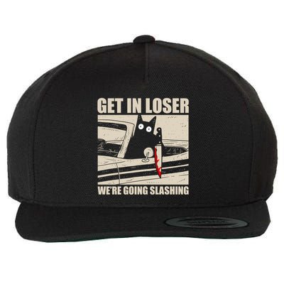 Get In Loser WeRe Going Slashing Cat Murderous Wool Snapback Cap