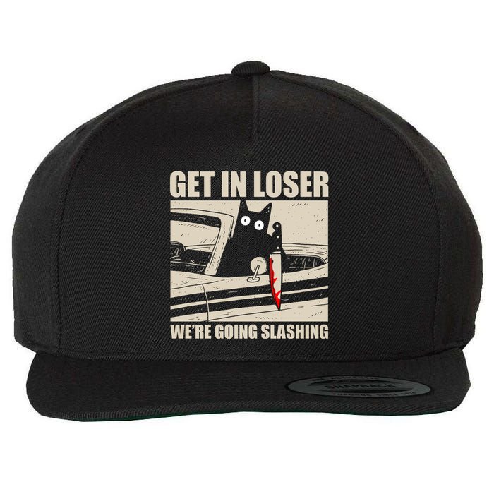 Get In Loser WeRe Going Slashing Cat Murderous Wool Snapback Cap