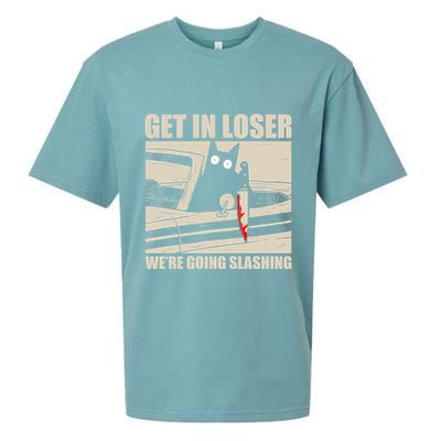 Get In Loser WeRe Going Slashing Cat Murderous Sueded Cloud Jersey T-Shirt