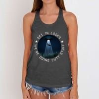 Get In Loser WeRe Doing Butt Stuff Aliens Ufo Women's Knotted Racerback Tank