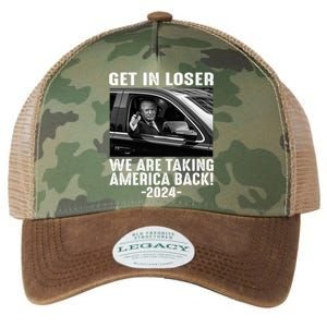 Get In Loser We Are Talking America Back Trump 2024 Legacy Tie Dye Trucker Hat