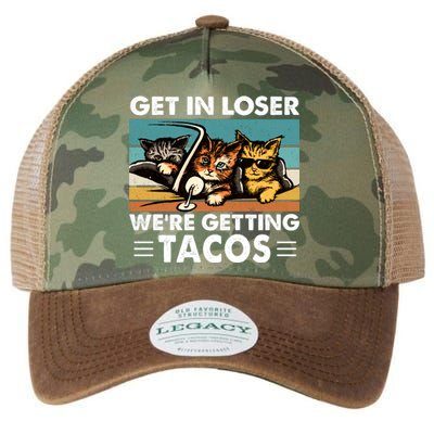 Get In Loser Were Getting Tacos Funny Cat Meme Legacy Tie Dye Trucker Hat