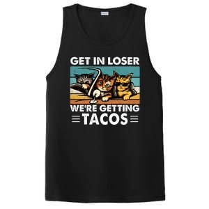 Get In Loser Were Getting Tacos Funny Cat Meme PosiCharge Competitor Tank