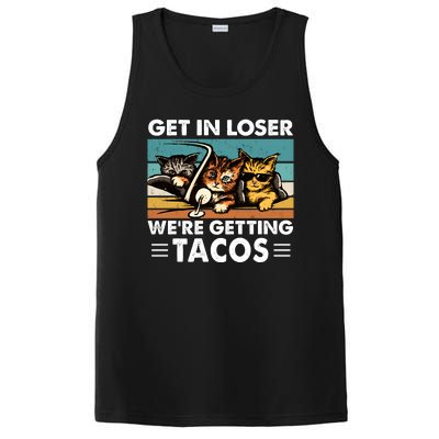 Get In Loser Were Getting Tacos Funny Cat Meme PosiCharge Competitor Tank