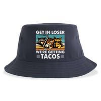 Get In Loser Were Getting Tacos Funny Cat Meme Sustainable Bucket Hat