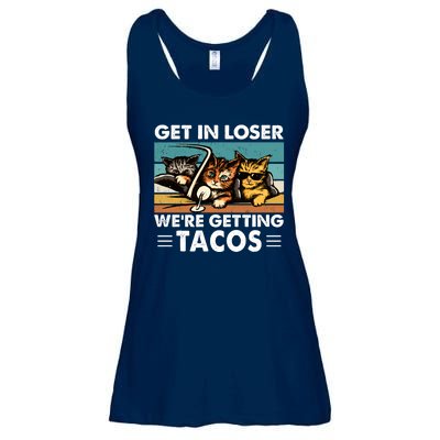 Get In Loser Were Getting Tacos Funny Cat Meme Ladies Essential Flowy Tank