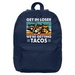 Get In Loser Were Getting Tacos Funny Cat Meme 16 in Basic Backpack