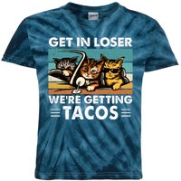 Get In Loser Were Getting Tacos Funny Cat Meme Kids Tie-Dye T-Shirt