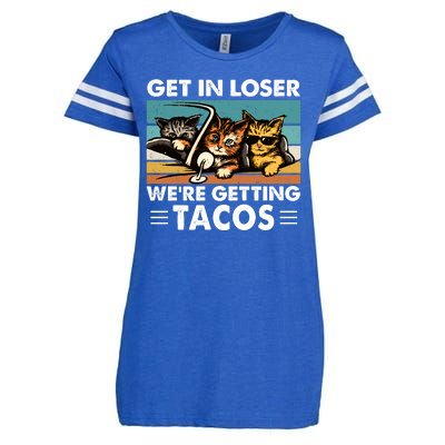 Get In Loser Were Getting Tacos Funny Cat Meme Enza Ladies Jersey Football T-Shirt