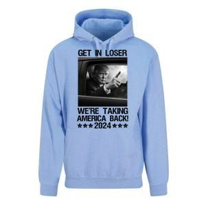 Get In Loser We Are Taking America Back Trump 2024 Unisex Surf Hoodie