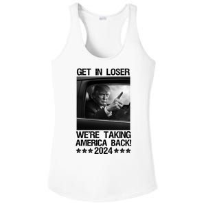 Get In Loser We Are Taking America Back Trump 2024 Ladies PosiCharge Competitor Racerback Tank