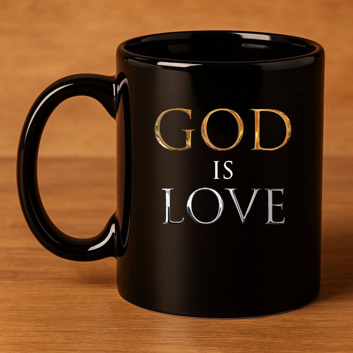 GOD IS LOVE 11oz C Handle Ceramic Mug