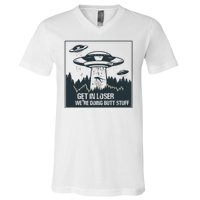 Get In Loser We're Doing Butt Stuff Vintage V-Neck T-Shirt