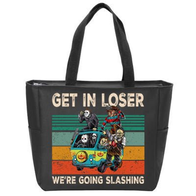 Get In Loser We Are Going Slashing Graphic Zip Tote Bag