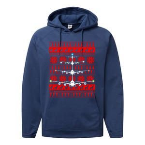 Gift Irplane Lovers Airplanes Ugly Christmas Cool Gift Performance Fleece Hoodie