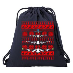 Gift Irplane Lovers Airplanes Ugly Christmas Cool Gift Drawstring Bag