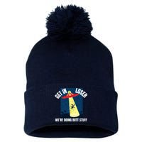 Get In Loser We're Doing Butt Stuff UFO Believers Alien UFO Pom Pom 12in Knit Beanie