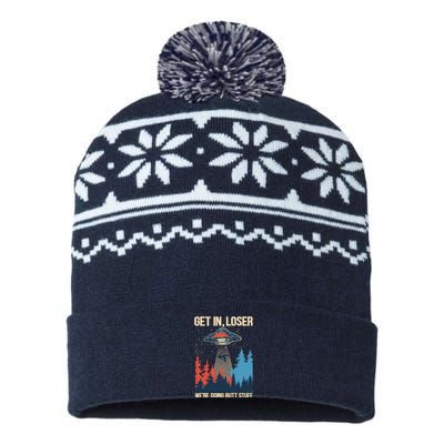 Get In Loser WeRe Doing Butt Stuff Alien Abduction USA-Made Snowflake Beanie