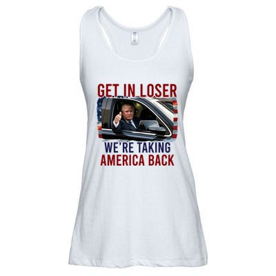 Get In Loser WeRe Taking America Back God Bless Trump 2024 Ladies Essential Flowy Tank