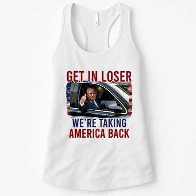 Get In Loser WeRe Taking America Back God Bless Trump 2024 Womens Tank Top