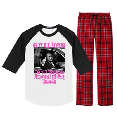 Get In Loser WeRe Making America Great Again Vintage Trump Raglan Sleeve Pajama Set