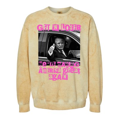 Get In Loser WeRe Making America Great Again Vintage Trump Colorblast Crewneck Sweatshirt