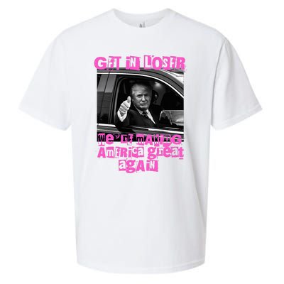 Get In Loser WeRe Making America Great Again Vintage Trump Sueded Cloud Jersey T-Shirt